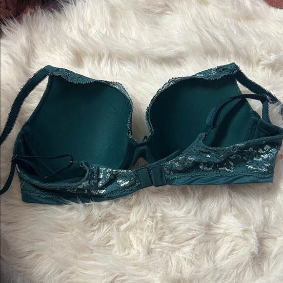 Victoria's Secret  Teal Floral lace push-up Bra size 36B - Picture 6 of 6